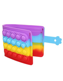 Fashion Wallet Holder - Rainbow Silicone Push Wallet
