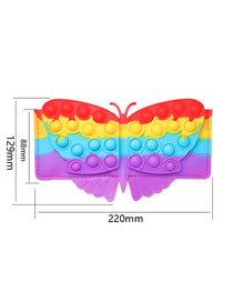 Fashion Wallet Clip Butterfly - Rainbow Silicone Press Butterfly Wallet