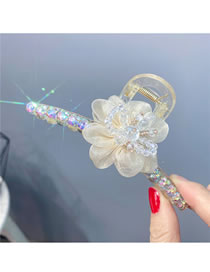 Fashion Colorful Crystal Flower Geometric Diamond Crystal Flower Grab Clip