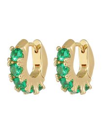 Fashion Green Bronze Zirconium Geometric Round Earrings