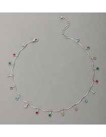 Fashion Silver Color Alloy Fancy Fancy Diamond Tassel Necklace