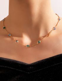 Fashion 15633 Color Alloy Diamond Geometric Necklace