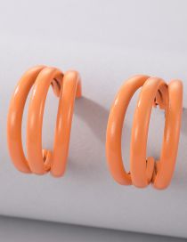 Fashion Orange Alloy Geometric C-shaped Stud Earrings