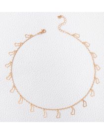 Fashion 7# Alloy Openwork Heart Tassel Necklace