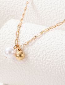 Fashion Gold Color Alloy Pearl Ball Necklace