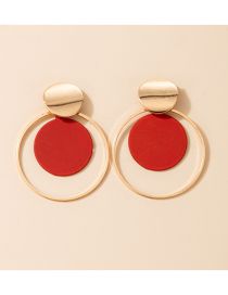 Fashion Red Alloy Geometric Stud Earrings