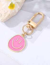 Fashion Rose Red Alloy Drip Oil Smiley Keychain