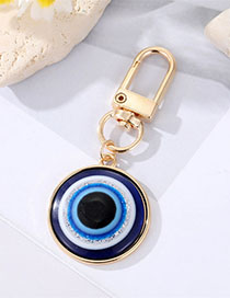 Fashion 25mm Gold Alloy Resin Round Eye Keychain