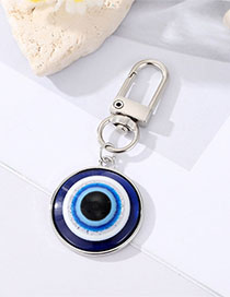 Fashion 25mm Silver Alloy Resin Round Eye Keychain