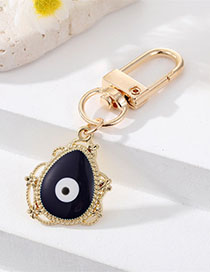 Fashion Oil Drop Black Alloy Drop Oil Oval Eye Keychain