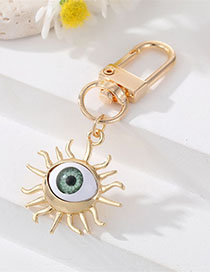 Fashion Sun Green Eye Alloy Geometric Eye Sun Keychain
