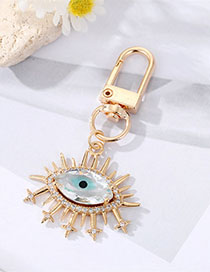 Fashion Crystal Blue Eyes Alloy Set Crystal Eye Keychain
