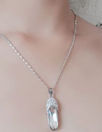 Fashion White Necklace Alloy Diamond Slipper Necklace