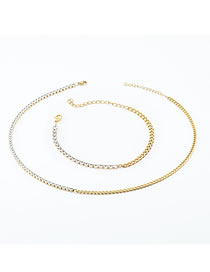 Fashion Suit Titanium Diamond Claw Chain Splicing Chain Bracelet Necklace Set
