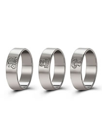 Fashion 5# Alloy Geometric Engraving Ring