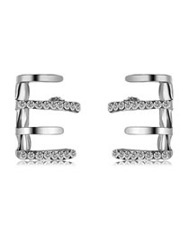 Fashion 2# Geometric Diamond Four Prong Stud Earrings