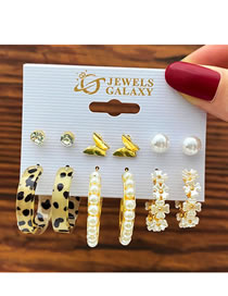 Fashion 2# Alloy Pearl Butterfly Flower Earring Set