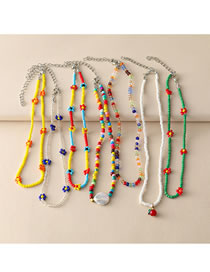 Fashion 8# Rice Beads Beaded Flower Necklace Set