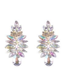 Fashion Ab Color Alloy Diamond Geometric Stud Earrings