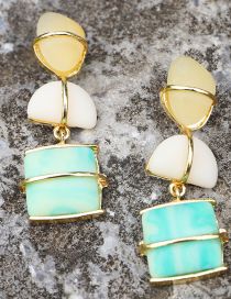 Fashion Color Irregular Color Head Stitching Earrings