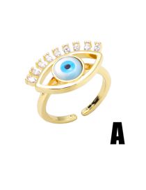 Fashion A Brass Diamond Eye Open Ring