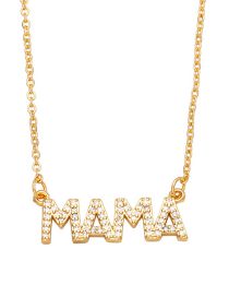 Fashion Gold Bronze Zirconium Mama Necklace