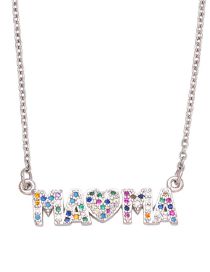 Fashion Silver Bronze Heart Zirconium Mama Necklace
