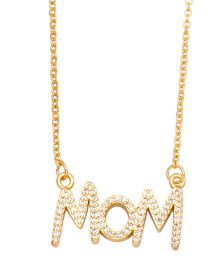 Fashion B (gold White Zirconium) Copper-inlaid Zirconium Mom Necklace