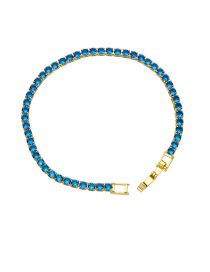 Fashion Blue Brass Diamond Claw Chain Geometric Bracelet