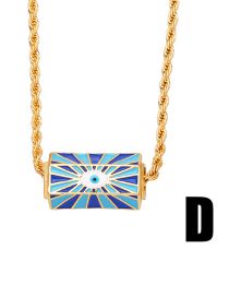 Fashion D (blue) Copper Drop Oil Eye Twist Chain Necklace