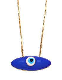 Fashion Blue Copper Drop Oil Eye Necklace