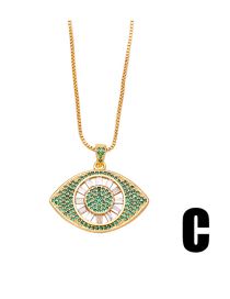 Fashion C (green) Bronze Diamond Eye Necklace