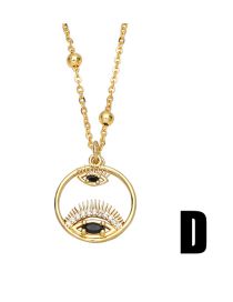 Fashion D (black) Bronze Diamond Eye Necklace