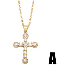 Fashion A Brass Diamond Cross Necklace
