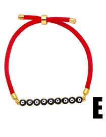 Fashion E (black + Red) Copper Drop Oil Eye String Bracelet
