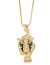 Fashion C Copper Drop Oil And Diamond Little Tiger Necklace