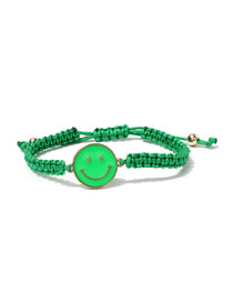 Fashion Green Copper Drop Oil Smiley Cord Braided Bracelet