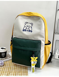 Fashion Yellow Nylon Contrast Large Capacity Backpack