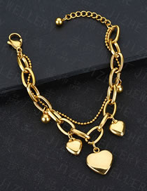 Fashion Gold Titanium Gold Plated Heart Bracelet