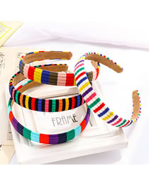 Fashion 1 Random R47 Color Fabric Geometric Colorful Striped Wide-brimmed Headband
