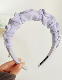 Fashion Purple Solid Color Curled Pleated Headband