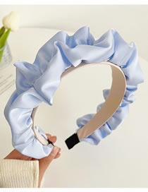 Fashion Blue Fabric Roll Crinkle Lace Headband