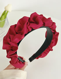 Fashion Red Fabric Roll Crinkle Lace Headband