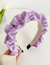 Fashion Purple Fabric Roll Crinkle Lace Headband