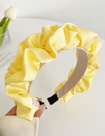 Fashion Yellow Fabric Roll Crinkle Lace Headband