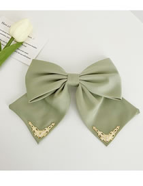 Fashion Green Fabric Bow Spring Clip