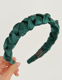 Fashion Dark Green Shiny Pleated Wrap Knotted Headband