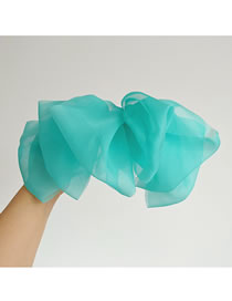 Fashion Green Layered Tulle Bow Hair Clip