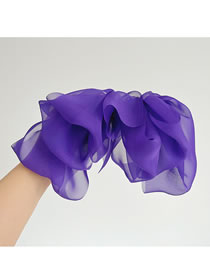 Fashion Purple Layered Tulle Bow Hair Clip