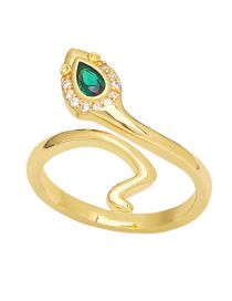 Fashion B Brass Diamond Snake Open Ring